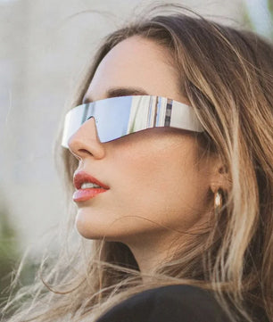 One-Pieces Sunglasses Men Women Fashion Rimless Punk Multicolor Male Shades Eyewear New Trendy Female UV400 Sun Glasses