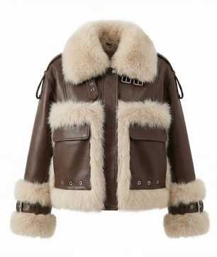 NOREA Luxe Faux-Fur Aviator Jacket