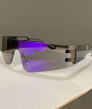 One-Pieces Sunglasses Men Women Fashion Rimless Punk Multicolor Male Shades Eyewear New Trendy Female UV400 Sun Glasses