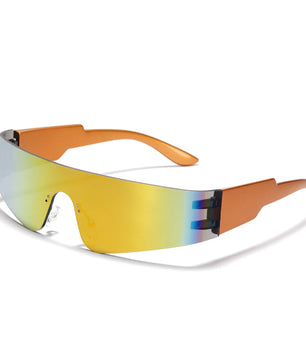 One-Pieces Sunglasses Men Women Fashion Rimless Punk Multicolor Male Shades Eyewear New Trendy Female UV400 Sun Glasses