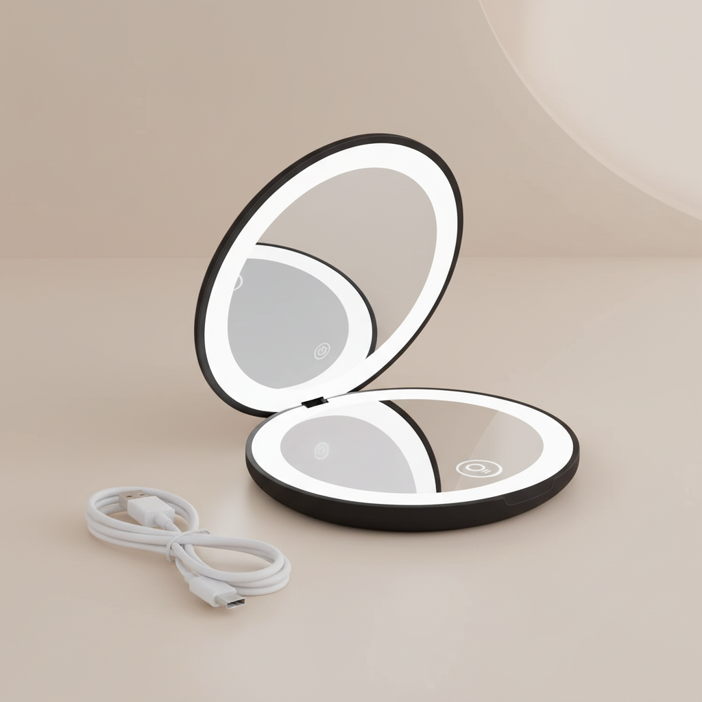 Rechargeable LED Compact Mirror – Precision Beauty Anywhere