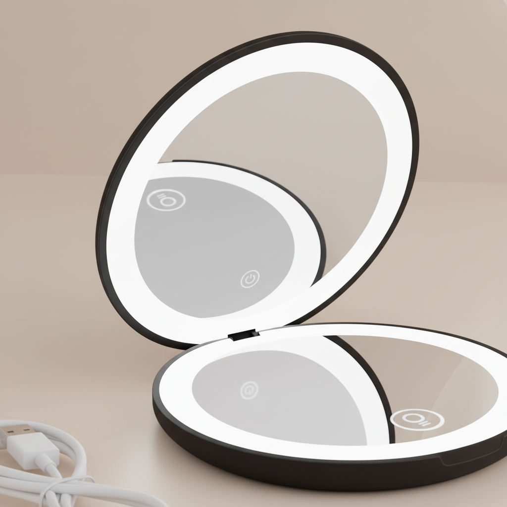 Rechargeable LED Compact Mirror – Precision Beauty Anywhere