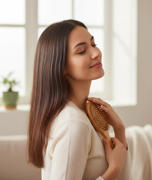 Cepillo de bambú natural NOREA: masaje del cuero cabelludo y desenredo suave