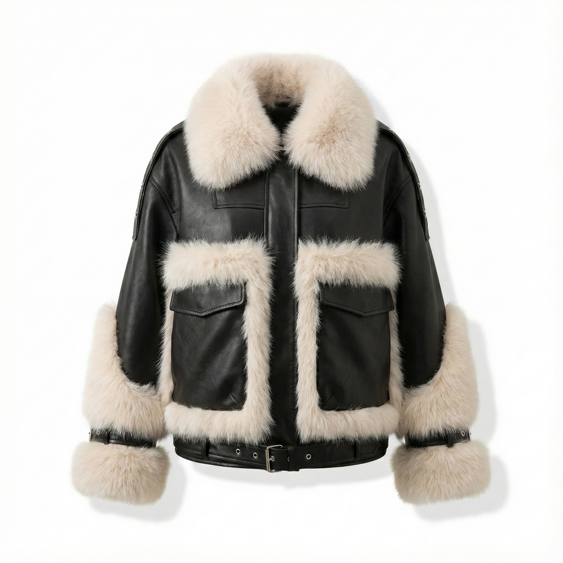 NOREA Luxe Faux-Fur Aviator Jacket