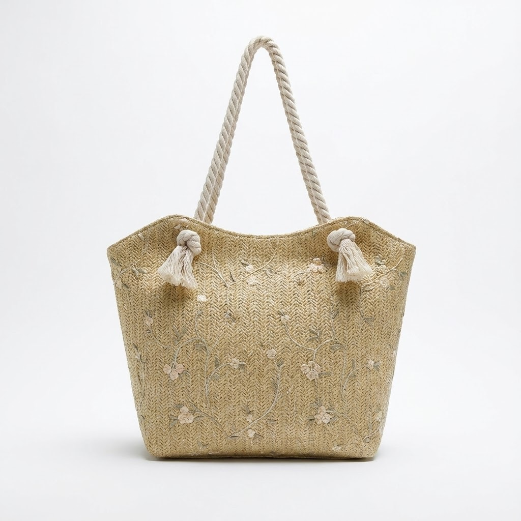 NOREA Straw Tote Bag – Lightweight Summer Shoulder Bag